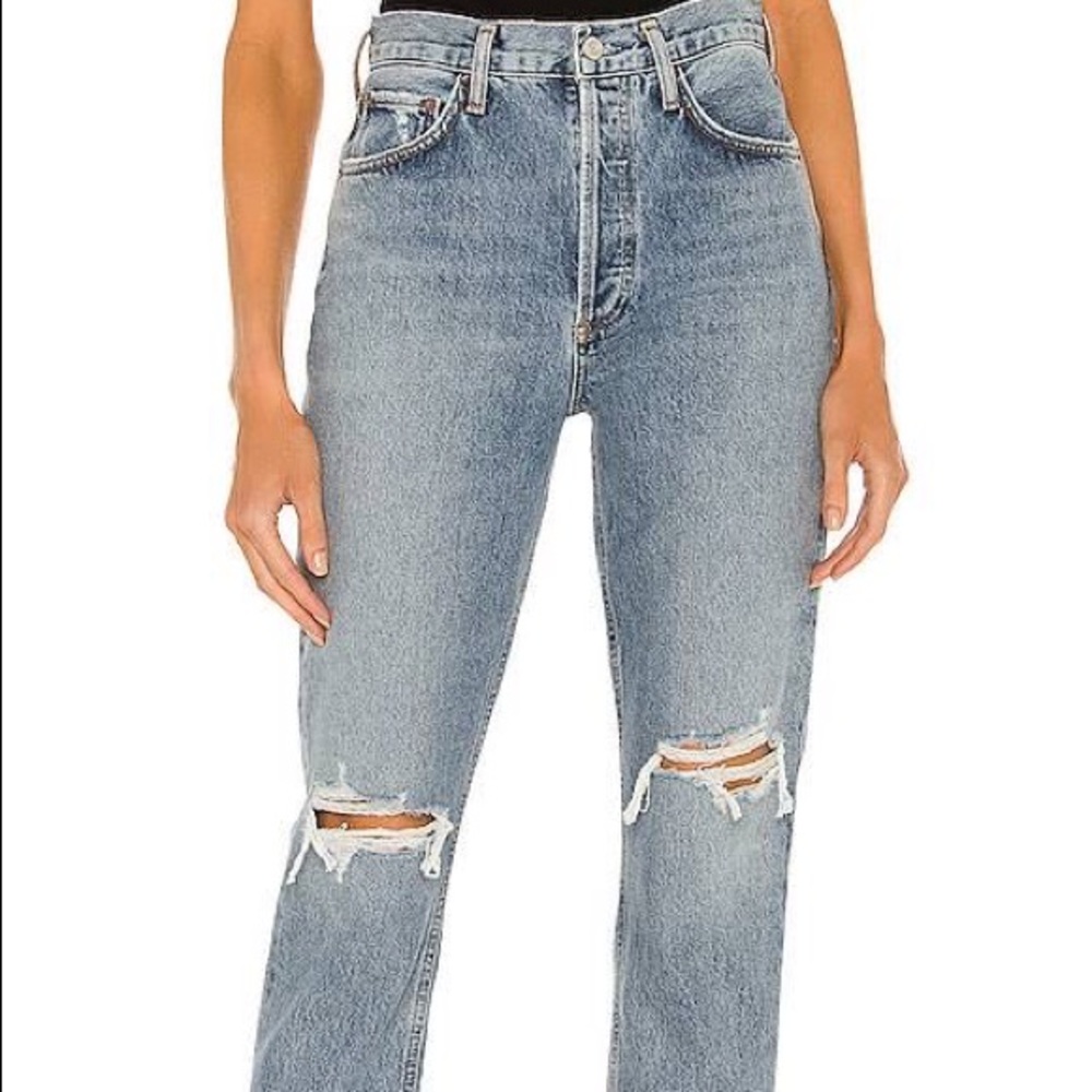 Agolde Riley High Rise Crop in blue